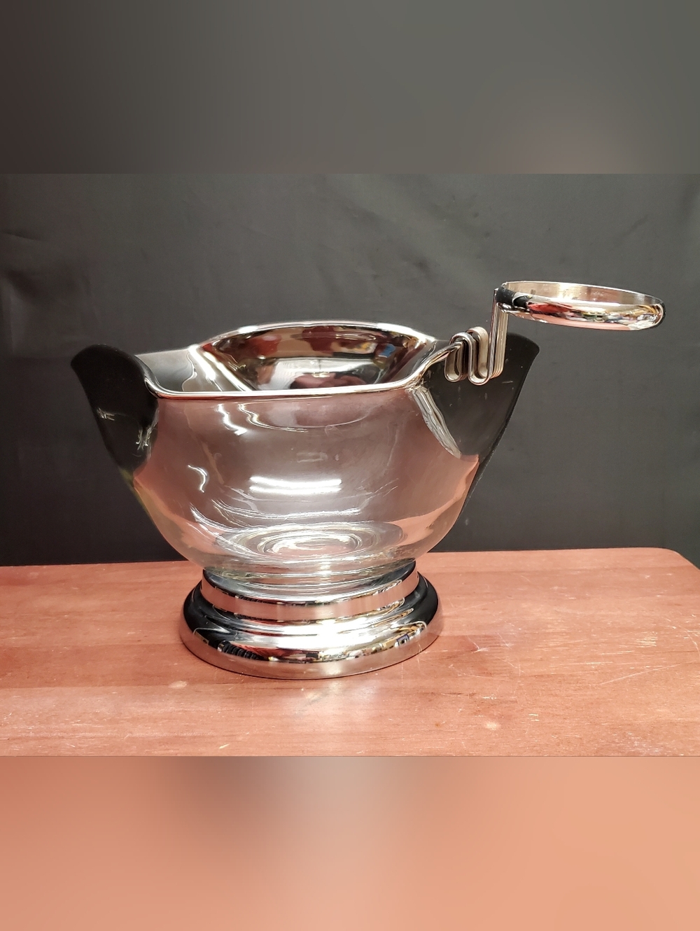 MCM Dorothy Thorpe Lusterware Ombre Silver Fade Serving Bowl Salad Dip Bowl